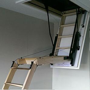 Electric Timber Foldaway Ladder